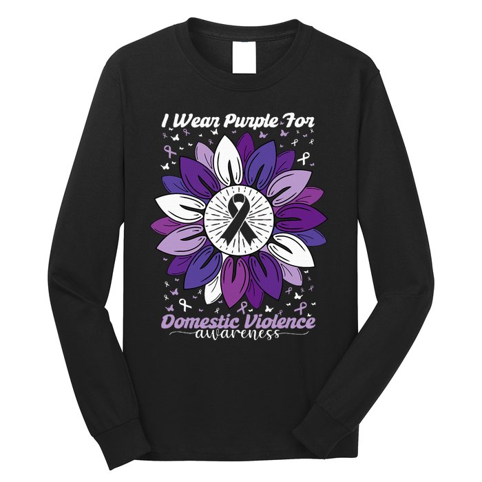 I Wear Purple For Domestic Violence Awareness Month Long Sleeve Shirt