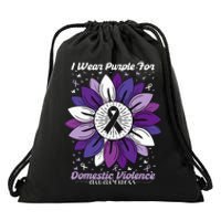 I Wear Purple For Domestic Violence Awareness Month Drawstring Bag