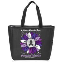 I Wear Purple For Domestic Violence Awareness Month Zip Tote Bag