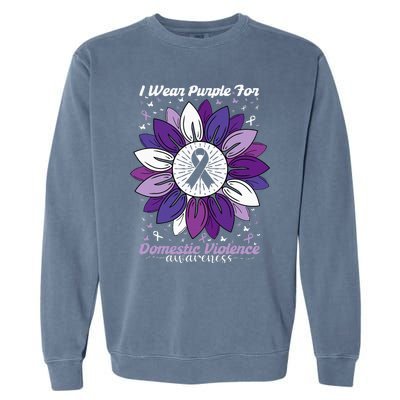 I Wear Purple For Domestic Violence Awareness Month Garment-Dyed Sweatshirt