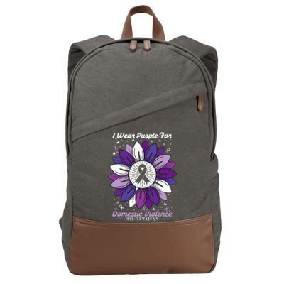 I Wear Purple For Domestic Violence Awareness Month Cotton Canvas Backpack