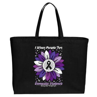 I Wear Purple For Domestic Violence Awareness Month Cotton Canvas Jumbo Tote