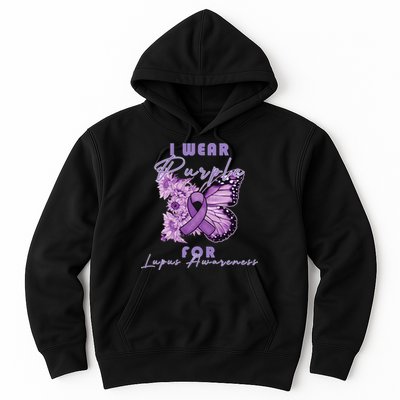 I Wear Purple For Lupus Awareness Butterfly May Month Hoodie