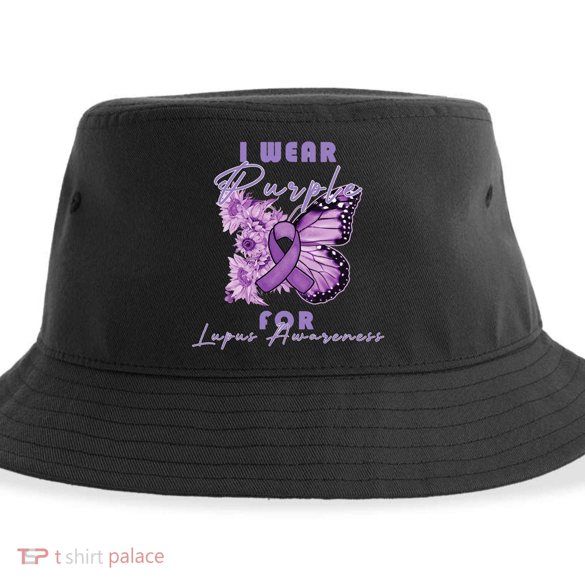 I Wear Purple For Lupus Awareness Butterfly May Month Sustainable Bucket Hat