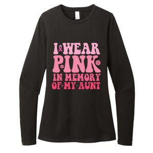 I Wear Pink In Memory Of My Aunt Breast Cancer Aunt Awarenes Womens CVC Long Sleeve Shirt