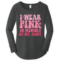 I Wear Pink In Memory Of My Aunt Breast Cancer Aunt Awarenes Women's Perfect Tri Tunic Long Sleeve Shirt