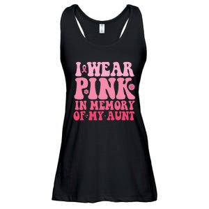 I Wear Pink In Memory Of My Aunt Breast Cancer Aunt Awarenes Ladies Essential Flowy Tank