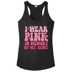 I Wear Pink In Memory Of My Aunt Breast Cancer Aunt Awarenes Ladies PosiCharge Competitor Racerback Tank