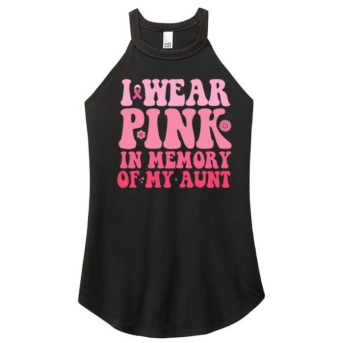 I Wear Pink In Memory Of My Aunt Breast Cancer Aunt Awarenes Women's Perfect Tri Rocker Tank