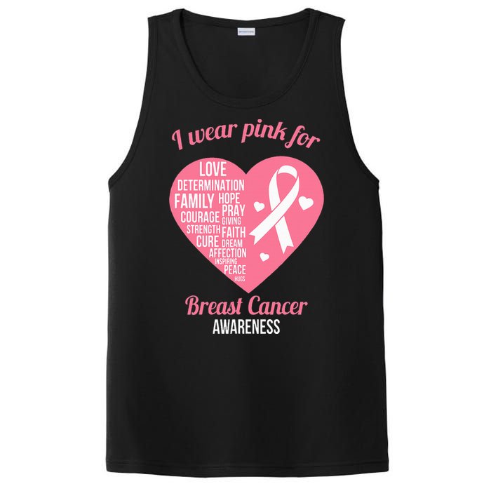 I Wear Pink Ribbon Heart Cool Breast Cancer Awareness Gift PosiCharge Competitor Tank