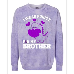 I Wear Purple For My Brother Epilepsy Awareness Colorblast Crewneck Sweatshirt