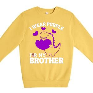 I Wear Purple For My Brother Epilepsy Awareness Premium Crewneck Sweatshirt