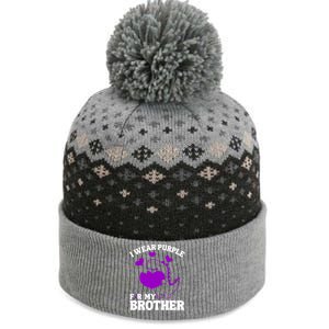 I Wear Purple For My Brother Epilepsy Awareness The Baniff Cuffed Pom Beanie