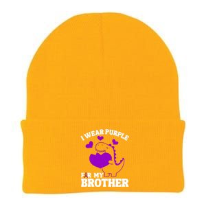 I Wear Purple For My Brother Epilepsy Awareness Knit Cap Winter Beanie