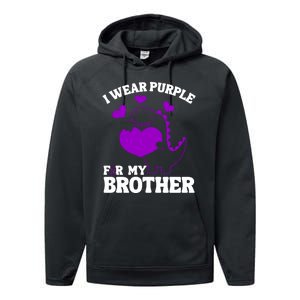 I Wear Purple For My Brother Epilepsy Awareness Performance Fleece Hoodie