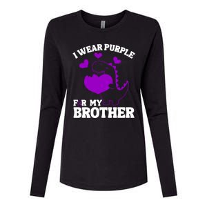 I Wear Purple For My Brother Epilepsy Awareness Womens Cotton Relaxed Long Sleeve T-Shirt