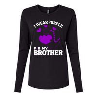 I Wear Purple For My Brother Epilepsy Awareness Womens Cotton Relaxed Long Sleeve T-Shirt