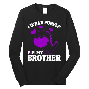 I Wear Purple For My Brother Epilepsy Awareness Long Sleeve Shirt