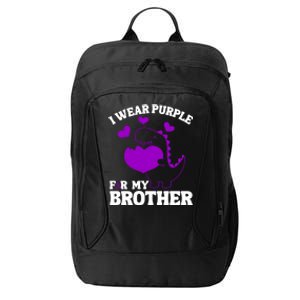 I Wear Purple For My Brother Epilepsy Awareness City Backpack