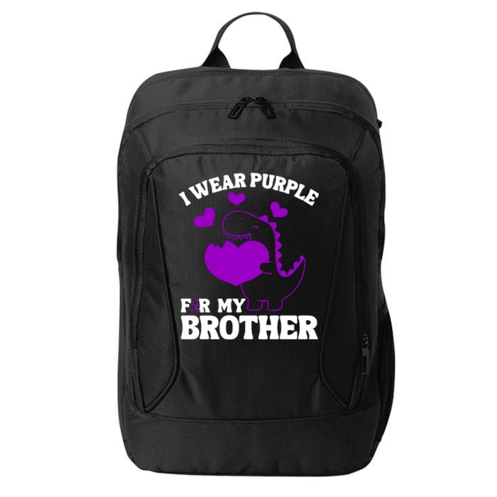 I Wear Purple For My Brother Epilepsy Awareness City Backpack