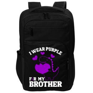 I Wear Purple For My Brother Epilepsy Awareness Impact Tech Backpack