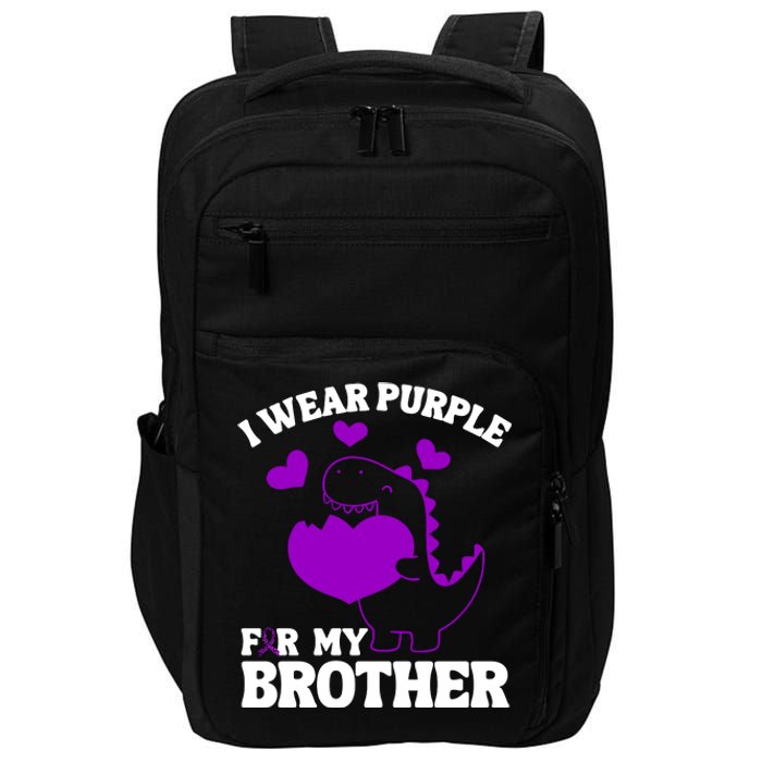 I Wear Purple For My Brother Epilepsy Awareness Impact Tech Backpack