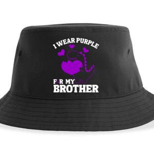 I Wear Purple For My Brother Epilepsy Awareness Sustainable Bucket Hat