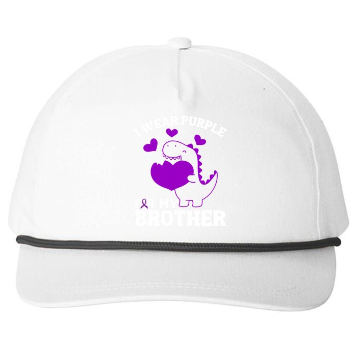 I Wear Purple For My Brother Epilepsy Awareness Snapback Five-Panel Rope Hat