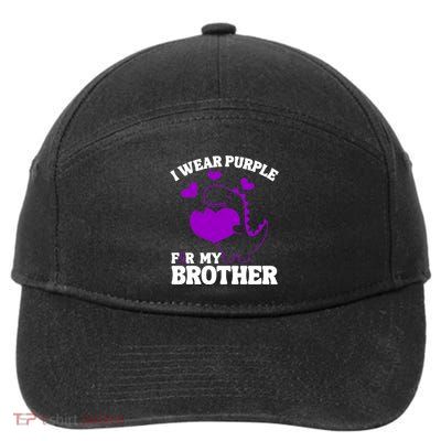 I Wear Purple For My Brother Epilepsy Awareness 7-Panel Snapback Hat