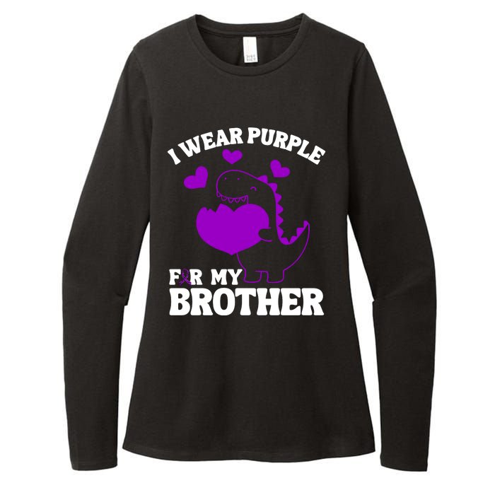 I Wear Purple For My Brother Epilepsy Awareness Womens CVC Long Sleeve Shirt