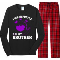 I Wear Purple For My Brother Epilepsy Awareness Long Sleeve Pajama Set