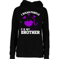 I Wear Purple For My Brother Epilepsy Awareness Womens Funnel Neck Pullover Hood