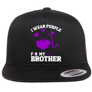 I Wear Purple For My Brother Epilepsy Awareness Flat Bill Trucker Hat