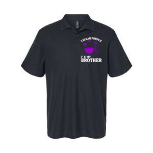 I Wear Purple For My Brother Epilepsy Awareness Softstyle Adult Sport Polo