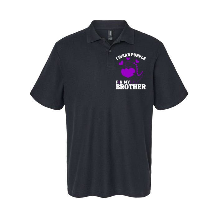 I Wear Purple For My Brother Epilepsy Awareness Softstyle Adult Sport Polo