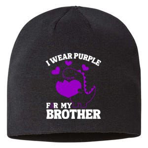 I Wear Purple For My Brother Epilepsy Awareness Sustainable Beanie