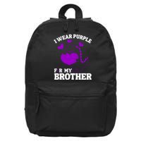 I Wear Purple For My Brother Epilepsy Awareness 16 in Basic Backpack