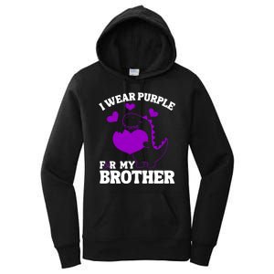 I Wear Purple For My Brother Epilepsy Awareness Women's Pullover Hoodie