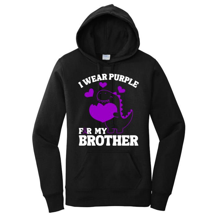 I Wear Purple For My Brother Epilepsy Awareness Women's Pullover Hoodie