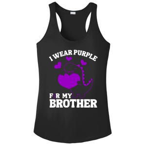 I Wear Purple For My Brother Epilepsy Awareness Ladies PosiCharge Competitor Racerback Tank