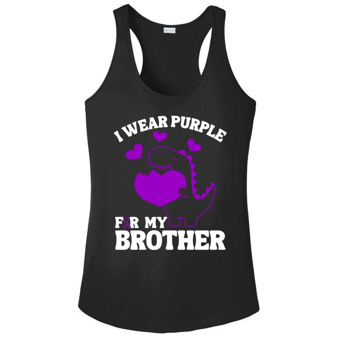 I Wear Purple For My Brother Epilepsy Awareness Ladies PosiCharge Competitor Racerback Tank