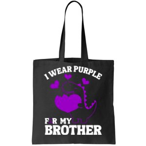 I Wear Purple For My Brother Epilepsy Awareness Tote Bag