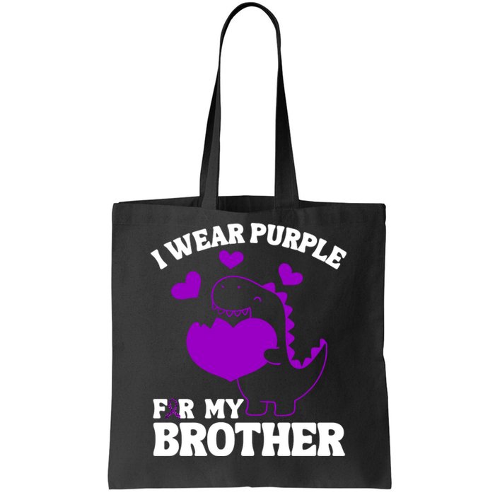 I Wear Purple For My Brother Epilepsy Awareness Tote Bag