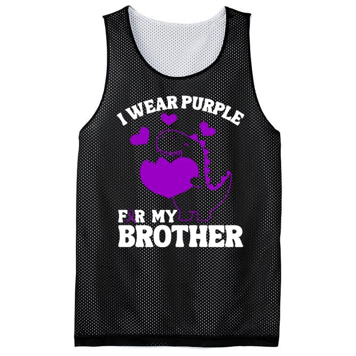 I Wear Purple For My Brother Epilepsy Awareness Mesh Reversible Basketball Jersey Tank