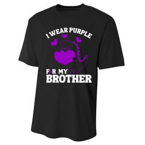 I Wear Purple For My Brother Epilepsy Awareness Performance Sprint T-Shirt