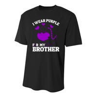 I Wear Purple For My Brother Epilepsy Awareness Youth Performance Sprint T-Shirt