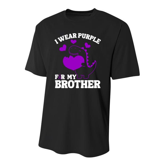 I Wear Purple For My Brother Epilepsy Awareness Youth Performance Sprint T-Shirt