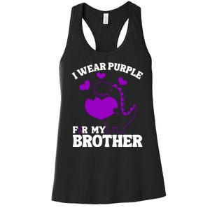 I Wear Purple For My Brother Epilepsy Awareness Women's Racerback Tank