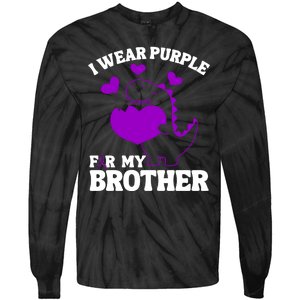 I Wear Purple For My Brother Epilepsy Awareness Tie-Dye Long Sleeve Shirt