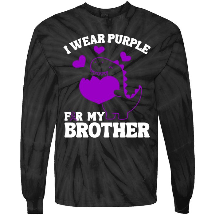 I Wear Purple For My Brother Epilepsy Awareness Tie-Dye Long Sleeve Shirt